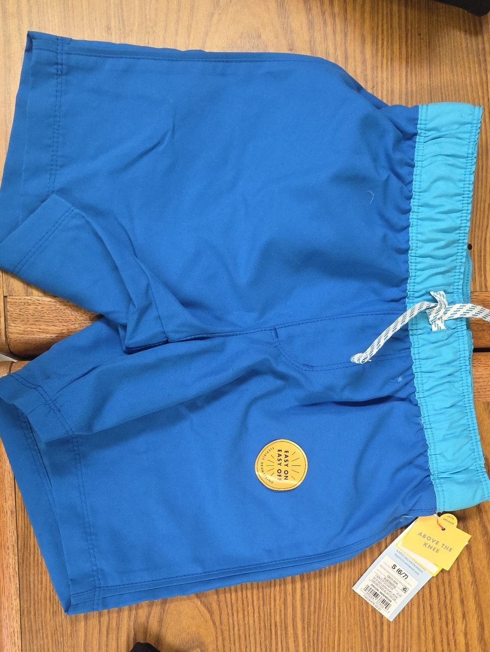 Cat & Jack Royal Blue Swim Shorts with Light Blue Waistband